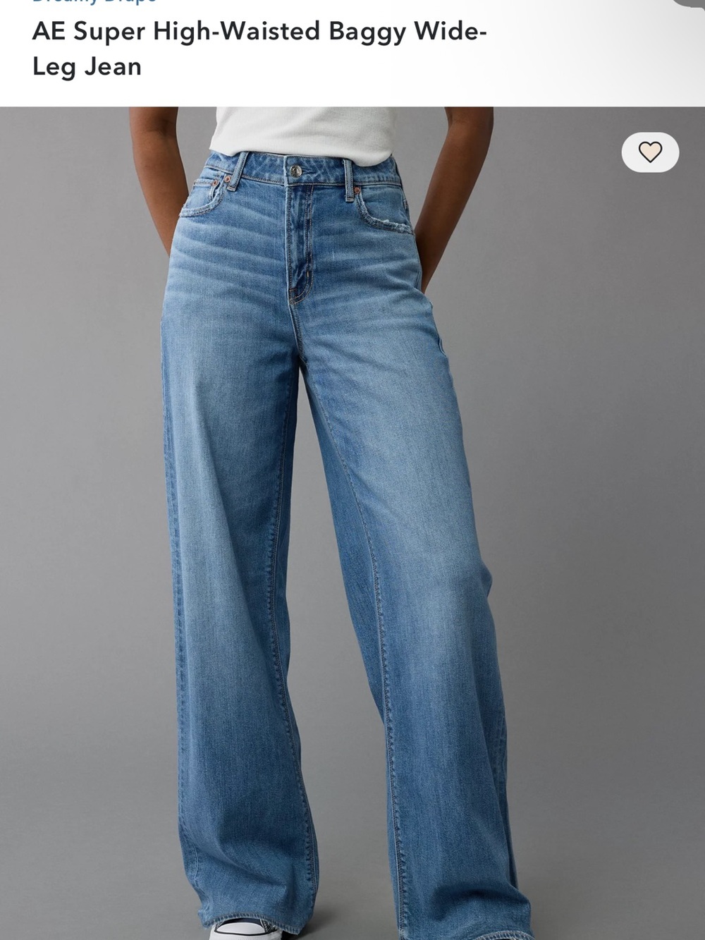 American Eagle Outfitters Light Blue High-Rise Baggy Wide-Leg Jeans